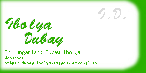 ibolya dubay business card